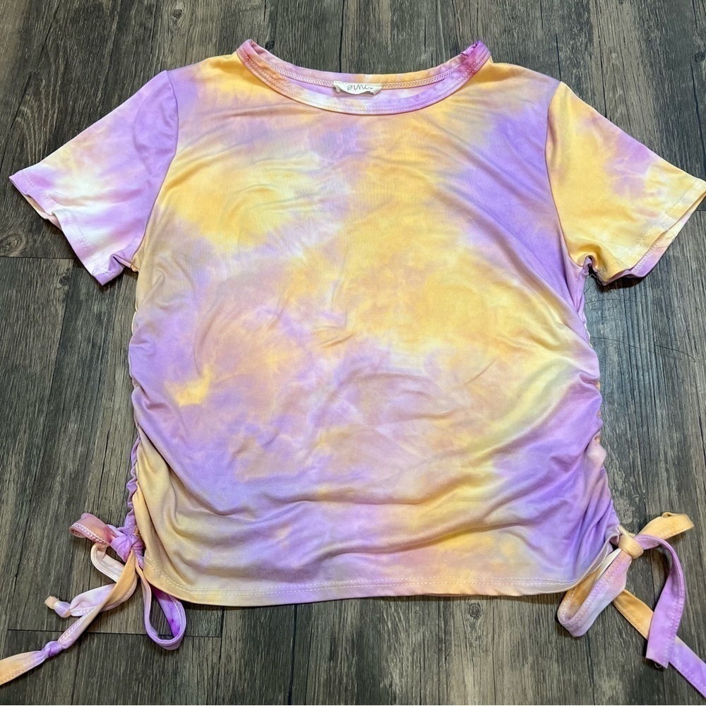 Girls Colorful Tie Dye Tee Shirt Size L